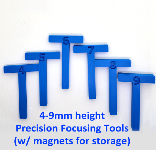 Precision Laser Engraving/Cutting Focus Tool Set with Embedded Magnets for Fiber/Hobby/CO2/UV/Galvo/XTool Lasers (4,5,6,7,8 and 9mm)