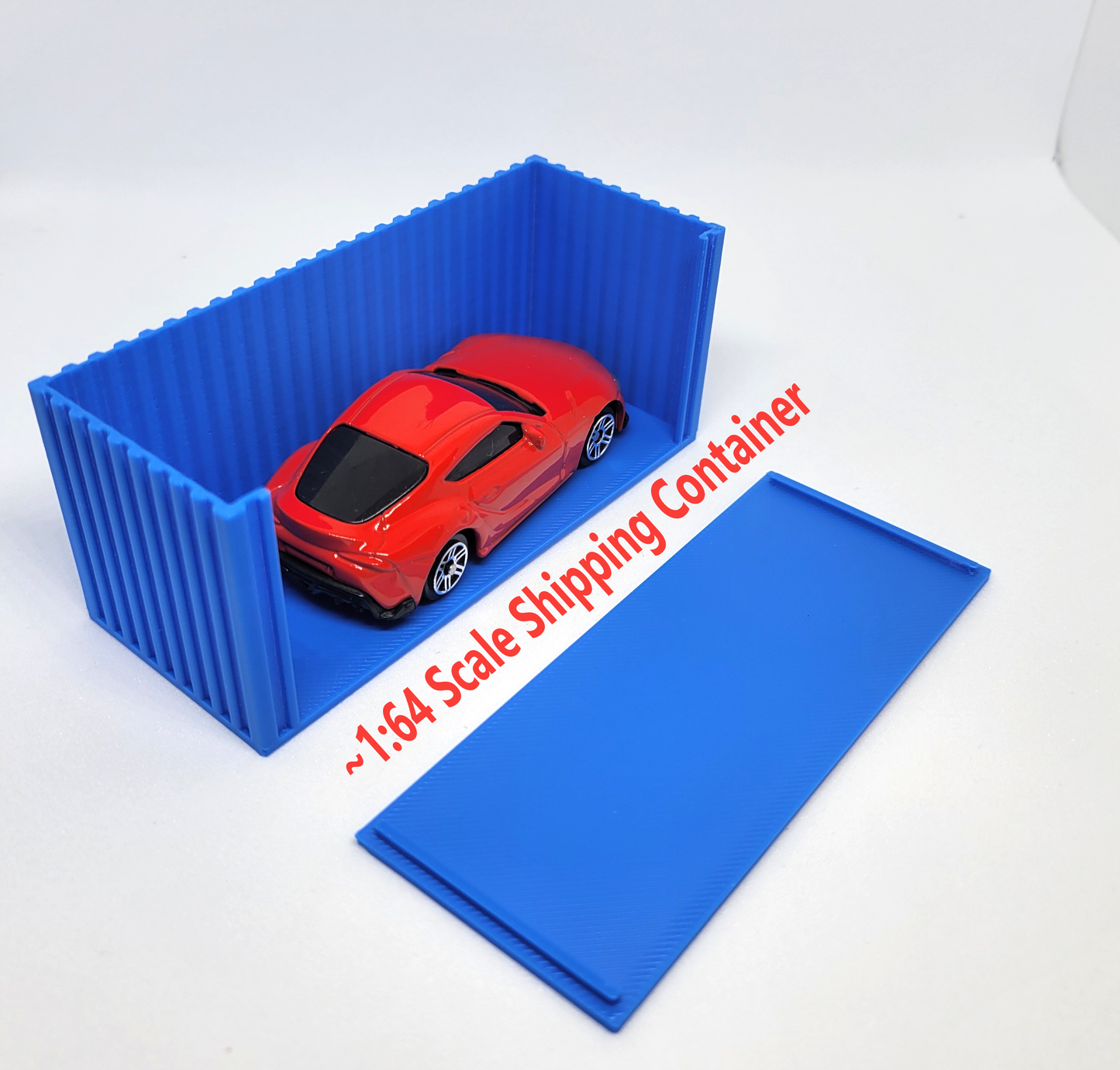 1:64 Scale Shipping Container for 1-64 Scale Model, Common Toy Cars, and Die Cast Replica Cars (3D Printed)