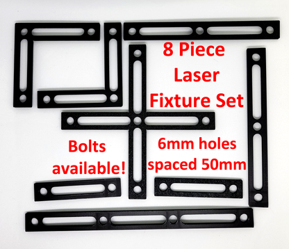 Fixtures/Guides for Laser Engraver Alignment, Hobby laser or other 6mm slots spaced 50mm apart grids