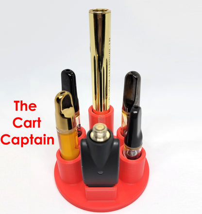 The Cart Captain: Holder for 510 cartridge, usb charger, and pen - stands flat on a table/desk available in many colors!