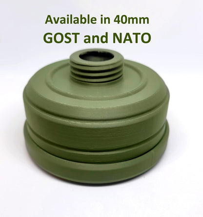 Cosplay/Prop GOST/NATO 40MM Gas Mask Filter Round Can Version