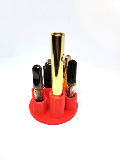 The Cart Captain: Holder for 510 cartridge, usb charger, and pen - stands flat on a table/desk available in many colors!